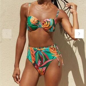 Farm Rio x Anthropologie Tropical Floral Bikini bottom size XS beach tropical